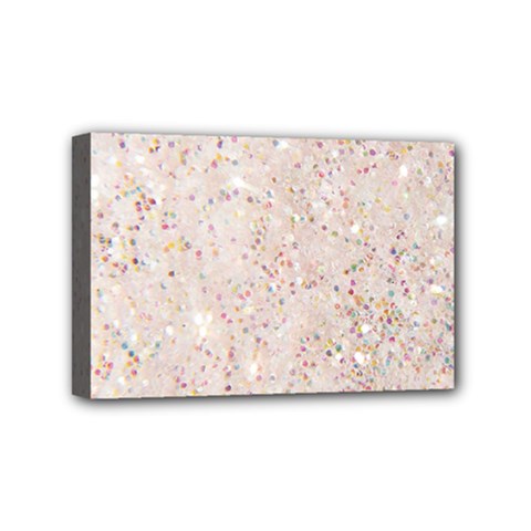 white sparkle glitter pattern Mini Canvas 6  x 4 