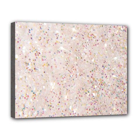 white sparkle glitter pattern Canvas 14  x 11 