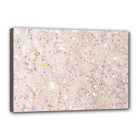 white sparkle glitter pattern Canvas 18  x 12 