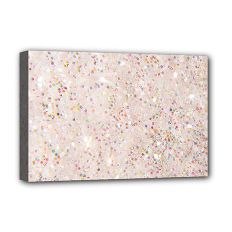 white sparkle glitter pattern Deluxe Canvas 18  x 12  