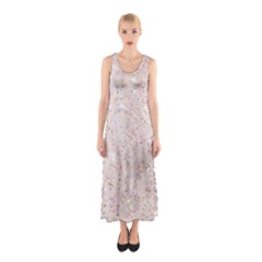 white sparkle glitter pattern Sleeveless Maxi Dress