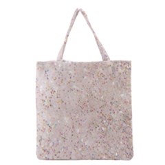 White Sparkle Glitter Pattern Grocery Tote Bag by paulaoliveiradesign