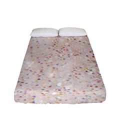 white sparkle glitter pattern Fitted Sheet (Full/ Double Size)