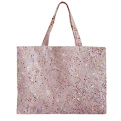 white sparkle glitter pattern Zipper Mini Tote Bag
