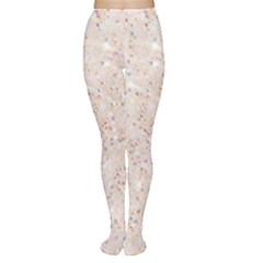 white sparkle glitter pattern Women s Tights