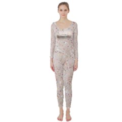 white sparkle glitter pattern Long Sleeve Catsuit