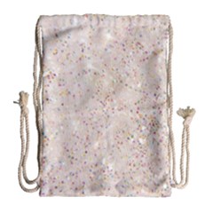 white sparkle glitter pattern Drawstring Bag (Large)