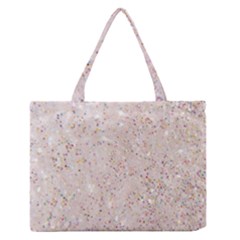 white sparkle glitter pattern Medium Zipper Tote Bag