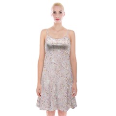 white sparkle glitter pattern Spaghetti Strap Velvet Dress