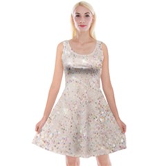 white sparkle glitter pattern Reversible Velvet Sleeveless Dress