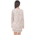 white sparkle glitter pattern Long Sleeve Chiffon Shift Dress  View2