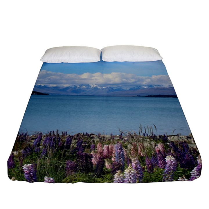 Lake Tekapo New Zealand Landscape Photography Fitted Sheet (Queen Size)
