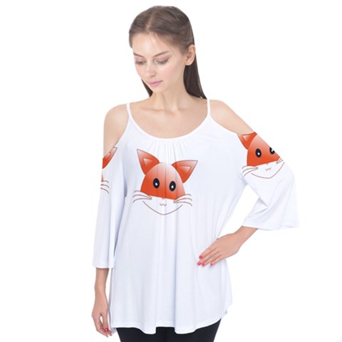 Animal Image Fox Flutter Tees by BangZart