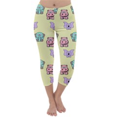 Animals Pastel Children Colorful Capri Winter Leggings 