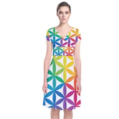 Heart Energy Medicine Short Sleeve Front Wrap Dress