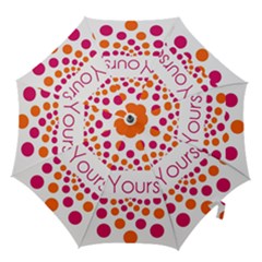 Be Yourself Pink Orange Dots Circular Hook Handle Umbrellas (small) by BangZart