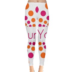 Be Yourself Pink Orange Dots Circular Leggings 