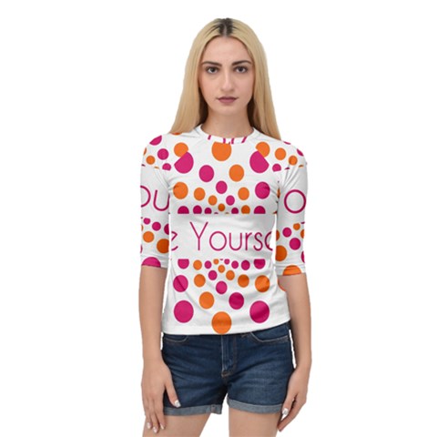 Be Yourself Pink Orange Dots Circular Quarter Sleeve Tee by BangZart