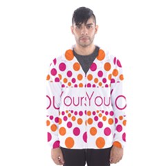 Be Yourself Pink Orange Dots Circular Hooded Wind Breaker (men)