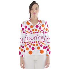 Be Yourself Pink Orange Dots Circular Wind Breaker (women)