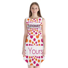 Be Yourself Pink Orange Dots Circular Sleeveless Chiffon Dress  