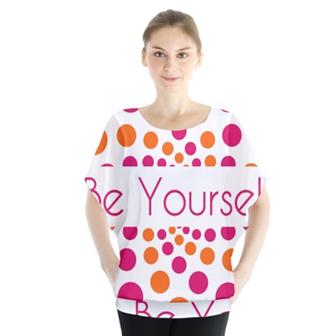 Be Yourself Pink Orange Dots Circular Blouse by BangZart