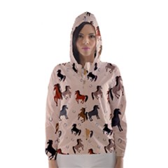 Horses For Courses Pattern Hooded Wind Breaker (women)