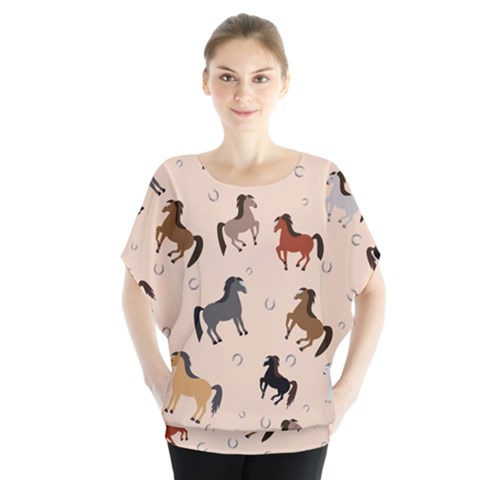 Horses For Courses Pattern Blouse by BangZart