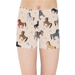 Horses For Courses Pattern Kids Sports Shorts by BangZart