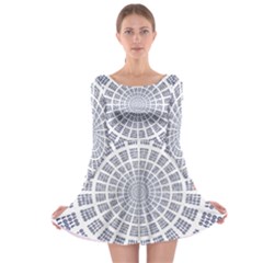 Illustration Binary Null One Figure Abstract Long Sleeve Skater Dress