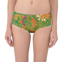 Art Batik The Traditional Fabric Mid-waist Bikini Bottoms by BangZart