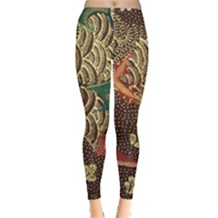 Art Traditional Flower  Batik Pattern Leggings 