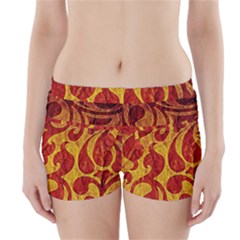 Abstract Pattern Boyleg Bikini Wrap Bottoms