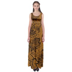 Art Traditional Batik Flower Pattern Empire Waist Maxi Dress
