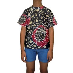 Art Batik Pattern Kids  Short Sleeve Swimwear
