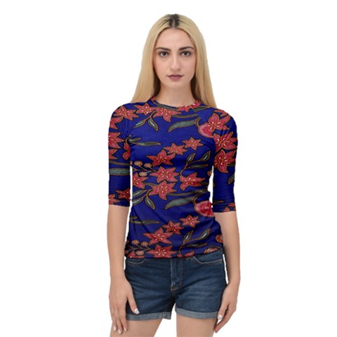 Batik  Fabric Quarter Sleeve Tee by BangZart