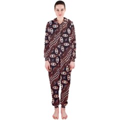 Art Traditional Batik Pattern Hooded Jumpsuit (ladies) 