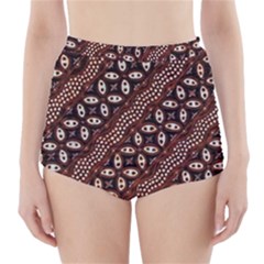 Art Traditional Batik Pattern High-waisted Bikini Bottoms