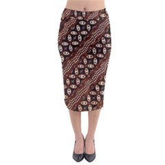 Art Traditional Batik Pattern Midi Pencil Skirt