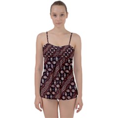 Art Traditional Batik Pattern Babydoll Tankini Set