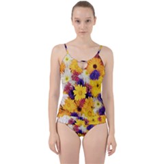 Colorful Flowers Pattern Cut Out Top Tankini Set by BangZart