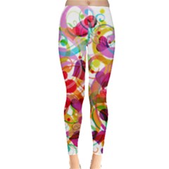 Abstract Colorful Heart Leggings 