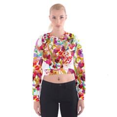 Abstract Colorful Heart Cropped Sweatshirt