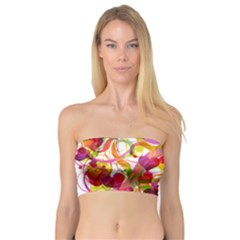 Abstract Colorful Heart Bandeau Top