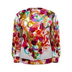 Abstract Colorful Heart Women s Sweatshirt