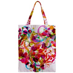 Abstract Colorful Heart Zipper Classic Tote Bag