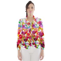 Abstract Colorful Heart Wind Breaker (women)