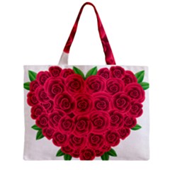 Floral Heart Zipper Mini Tote Bag