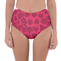 Floral Heart Reversible High-waist Bikini Bottoms by BangZart