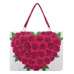 Floral Heart Medium Tote Bag by BangZart